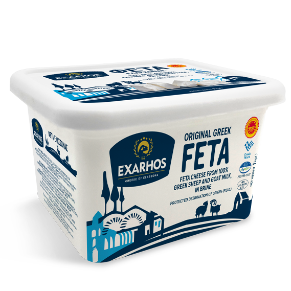 EXARHOS Sýr Feta 1kg P.D.O. v nálevu - plastová vanička EXARHOS Sýr Feta 1kg P.D.O. v nálevu - plastová vanička