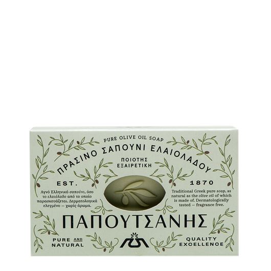PAPOUTSANIS přírodní zelené mýdlo z olivového oleje 125g