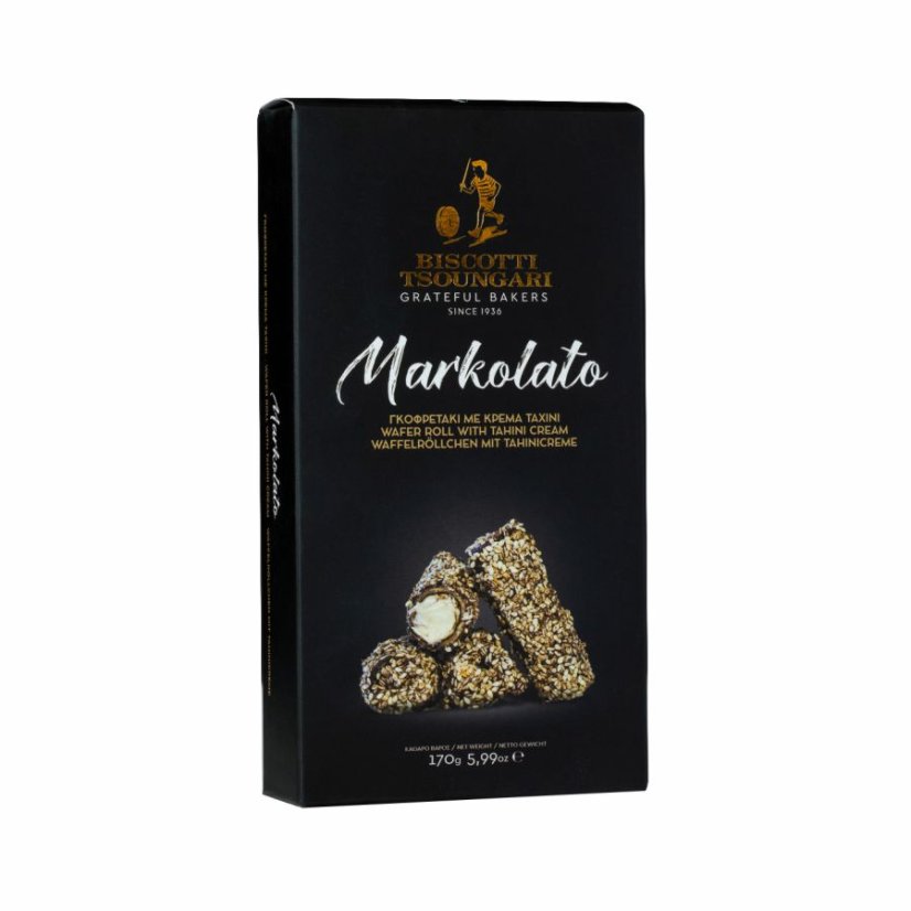 BISCOTTI Markolato křupavé rolky plněné krémem Tahini 170g