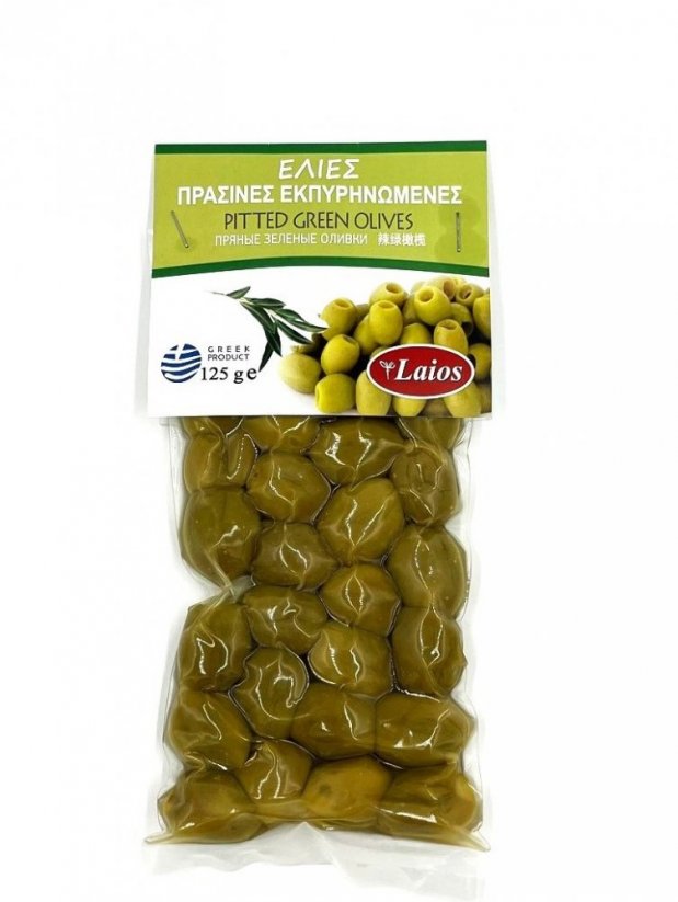 LAIOS zelené olivy bez pecky 125g vacuum