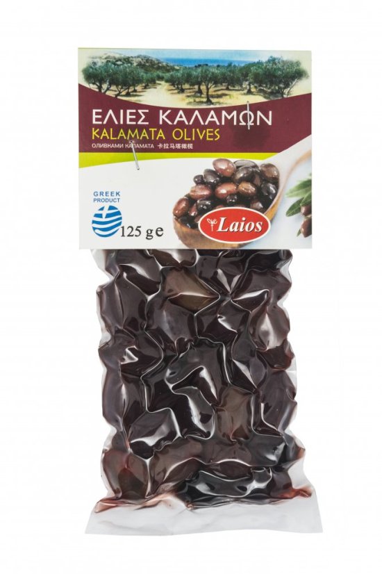 LAIOS Olivy Kalamata s peckou125g vacuum LAIOS Olivy Kalamata s peckou125g vacuum
