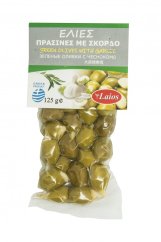 LAIOS zelené olivy plněné česnekem 125g vacuum