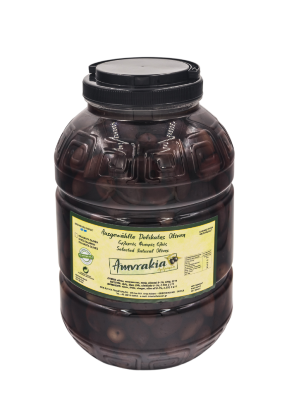 NIKOLOS Olivy Kalamata s peckou 3kg Extra Jumbo 161-180