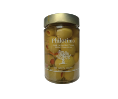 PHILOTIMO zelené olivy vel. Mammoth plněné papričkou 300g